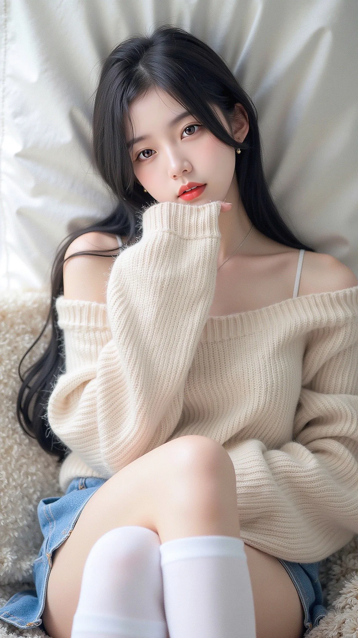 温柔氛围少女，暖色系毛衣穿搭。＃