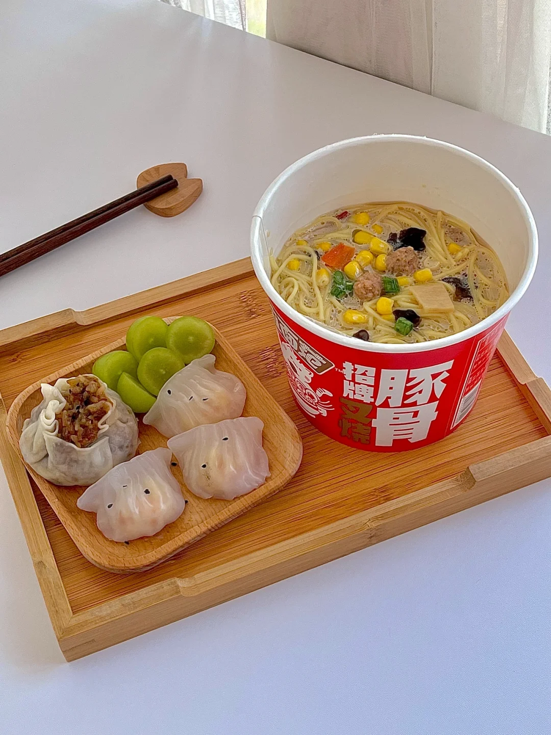 ☀️中式早餐系列｜虾饺烧麦｜叉烧豚骨拉面 😋