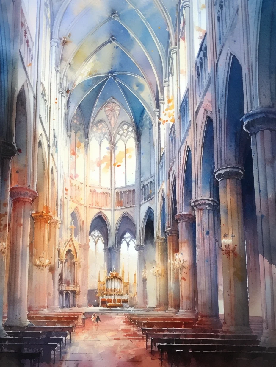 庄严华丽的教堂内景