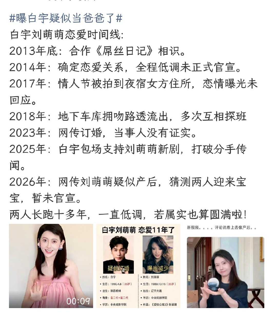 #曝白宇疑似当爸#明星
当爸爸了就祝福呗，是演员又不是偶像，还能管人家生不生孩子？
正常的人生进度而已，现在不多生点娃，等他们上班交社保，以后我们这代养老钱都没得发。 ​