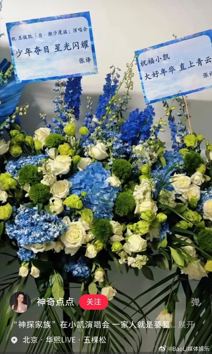 #陈思诚张译马丽给王俊凯送花篮##神探家族给王俊凯送花篮# 陈思诚张译马丽给王俊凯送花篮，:真不错🥰 ​
