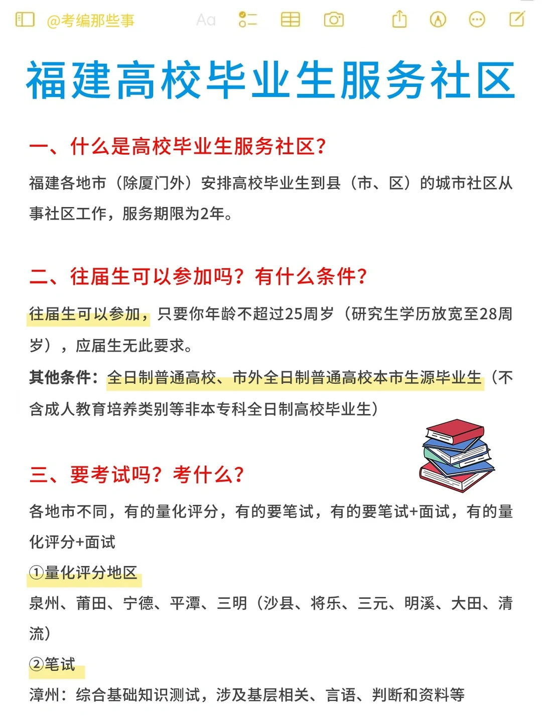 福建高校毕业生服务社区科普，要考试吗