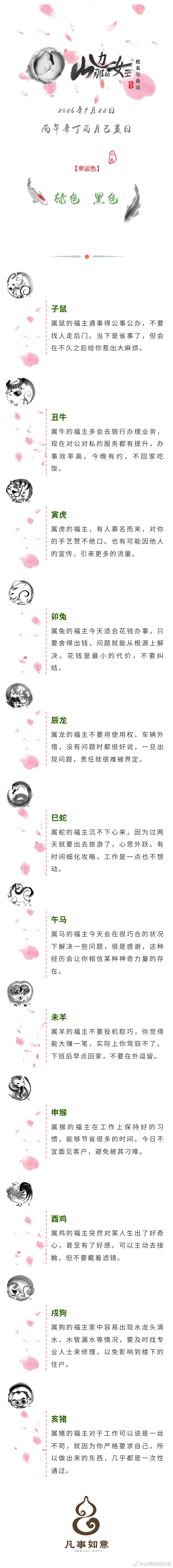 2026年9月22日生肖运势姓名与命运姓名与命运[超话] ​​​