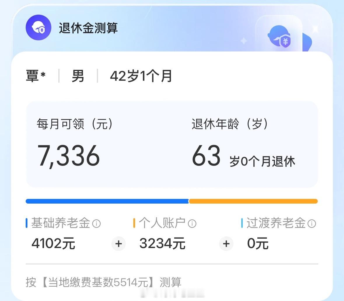 社保支付宝给我算的我退休能领7336但还要交到63岁其实我老了用不了那么多能不能干到五十岁你每个月给我3000就行但我觉得这个算的不准能有七千多日子还是过得 ​​​