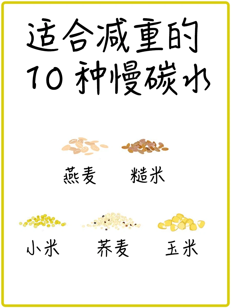 适合减脂期的，10种慢碳水〽️
