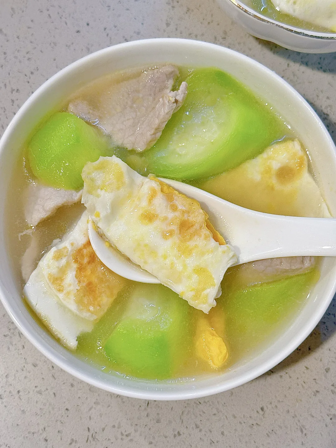 一口沦陷‼️丝瓜鸡蛋瘦肉汤鲜到我连喝三碗