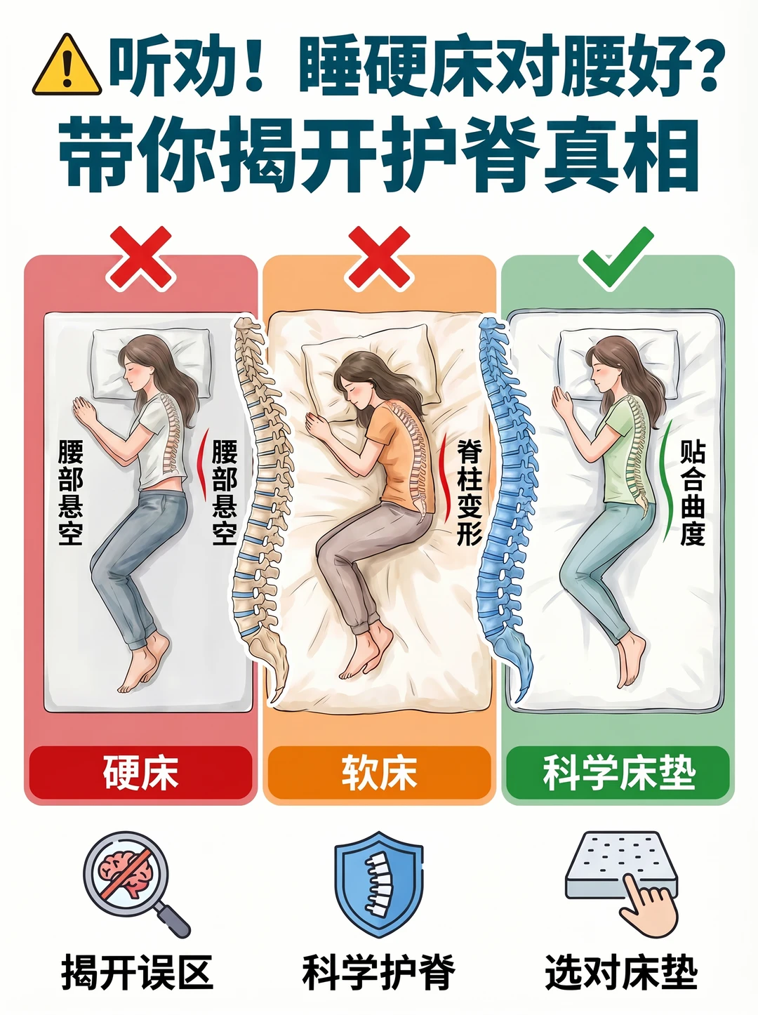 听劝！睡硬床对腰好？带你揭开护脊真相