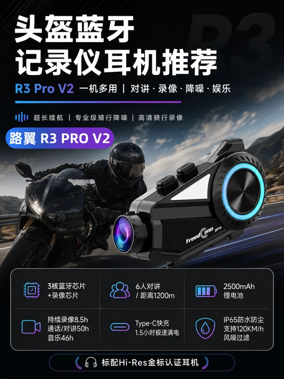 头盔蓝牙记录仪怎么选？跑山党直接看这台