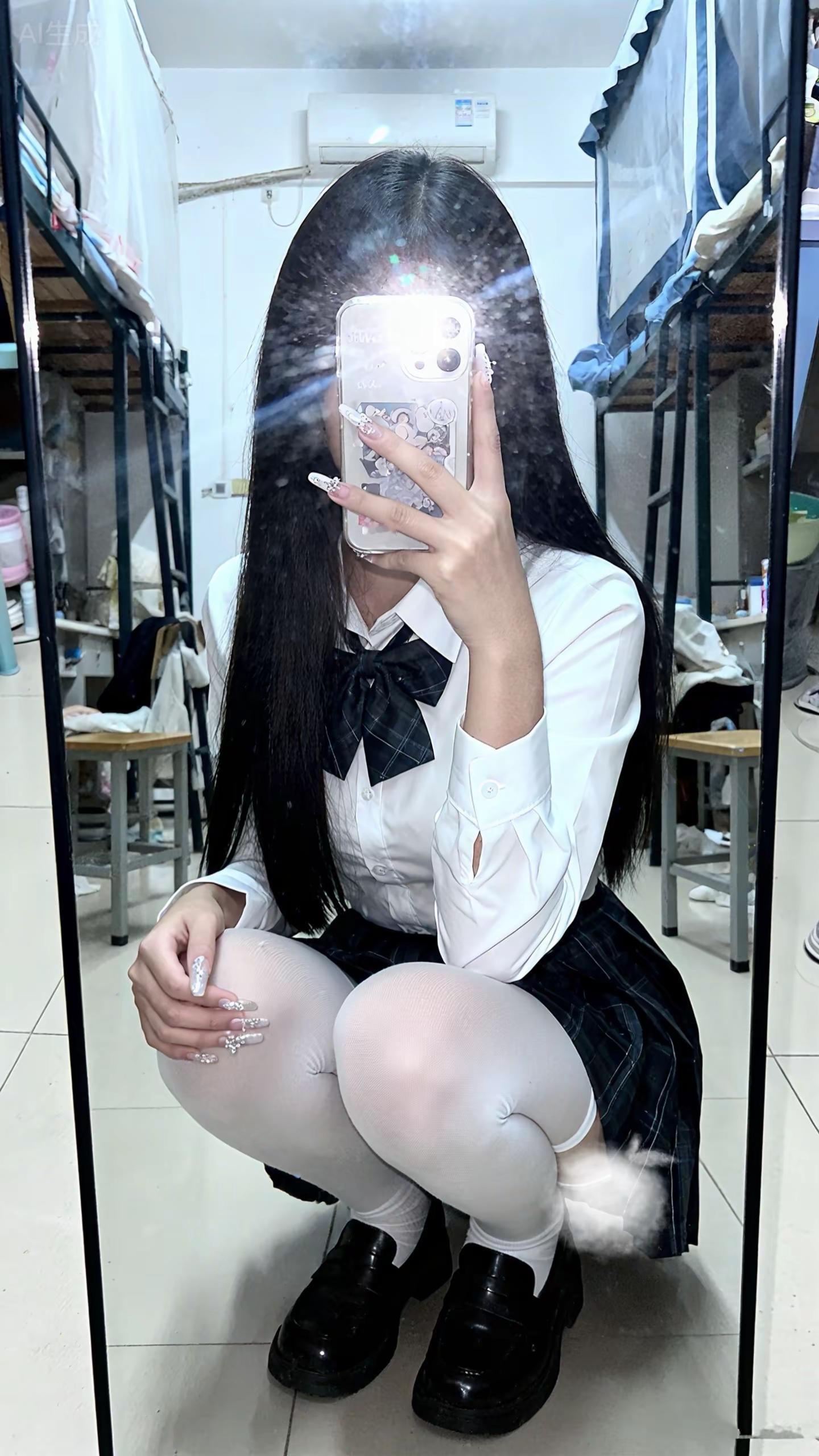 <p>jk穿搭 对镜拍 jk制服女孩 <!--{img:0}--><!...