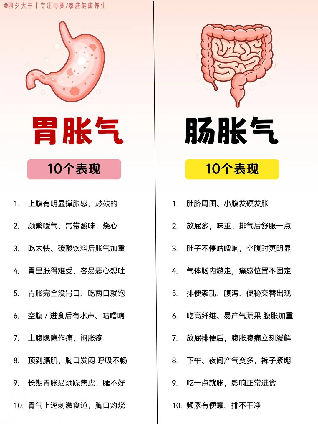 胃胀气 vs 肠胀气｜10 个区别 + 缓解方法‼️