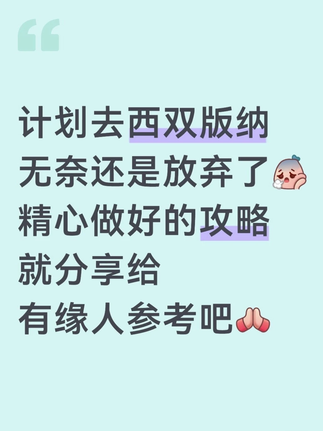 愿每一个去西双版纳的人都能刷到这篇🙏