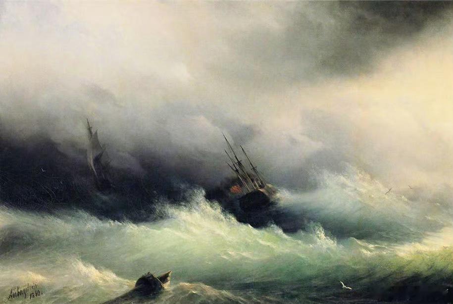 #君彦早安# 20260825周二，早安吉祥！俄罗斯画家 Ivan Aivazovsky 笔下的大海。 ​​​

美启动“经济放逐行动”，扩大二级制裁；俄第七大炼油厂遭俄乌无人机袭击已停产；两名联合国维和人员在南苏丹遇袭身亡；挪威:继续开发北极油气资源；伊朗重回谈判桌的话，我个人觉得是最后的生存机会；特朗普一直 ​