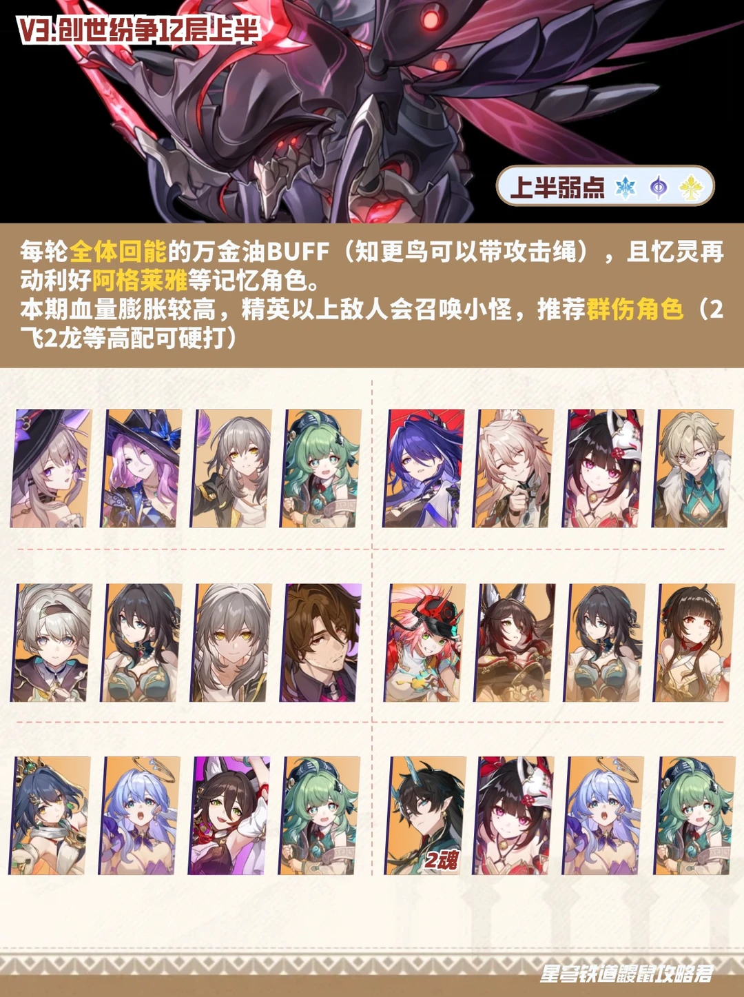 星铁V3.0｜『混沌回忆·创世纷争』配队推荐