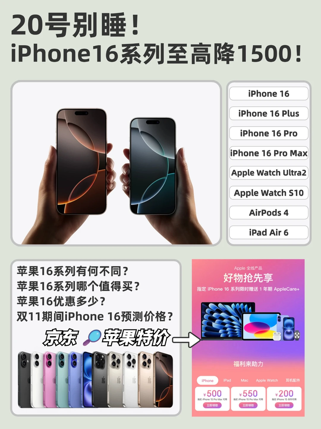 20号别睡，苹果16系列大跳水！