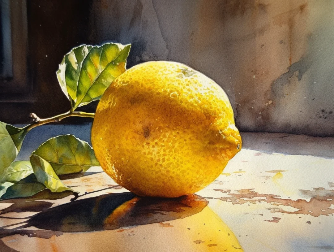 AI水彩：柠檬