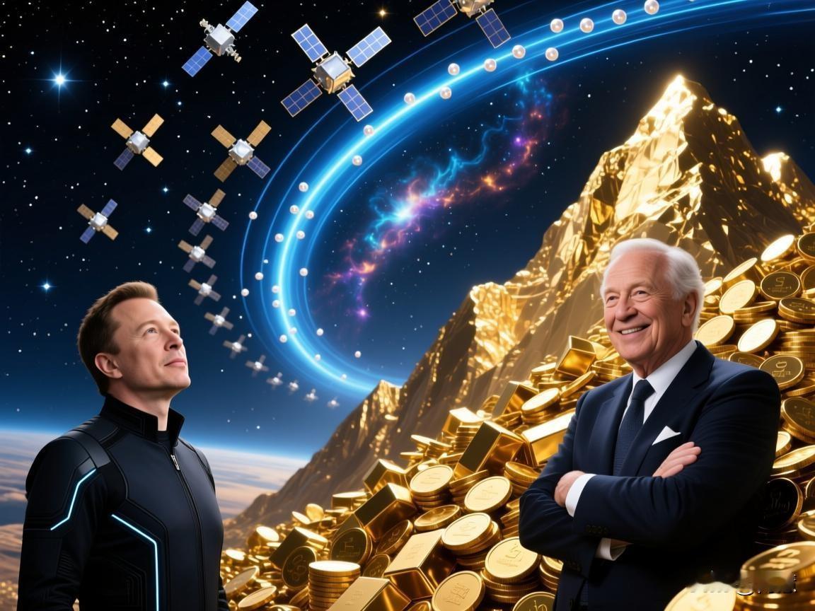 上联：马斯克独家操星链；
下联：巴菲特稳健积金山。