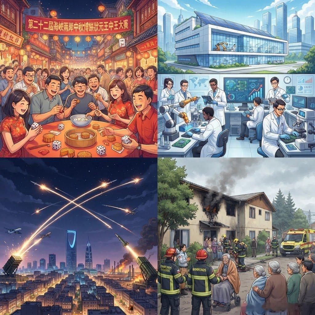 09/14～09/20 新聞四則

1．第二十二屆海峽兩岸中秋博餅狀元王中王大賽於廈門中山路開幕，全市設約兩百個海選點，百餘臺胞組團參賽，金門狀元也將跨海同臺，共慶中秋團圓。

2．大陸商務部發布數據，今年 1 至 8 月高技術產業實際使用外資同比增長 35.1%，引資結構持續優化，研發、電子通信製造領域外 ​