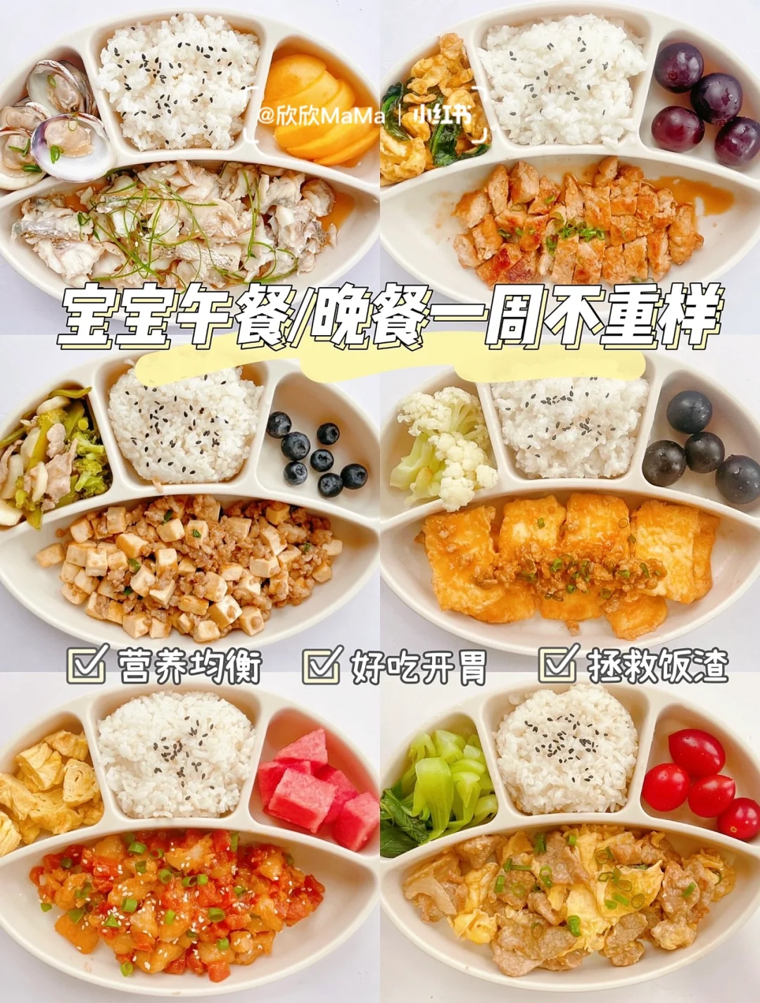 1岁+辅食｜宝宝午餐晚餐一周不重样｜营养搭配