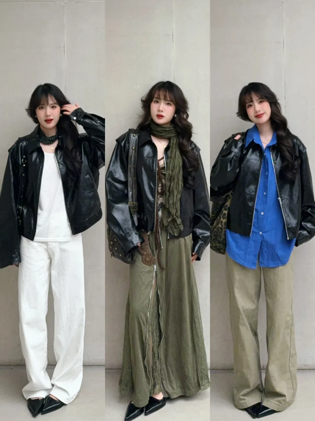黑色皮衣穿搭思路2.0🧺日常化的艺术生穿搭