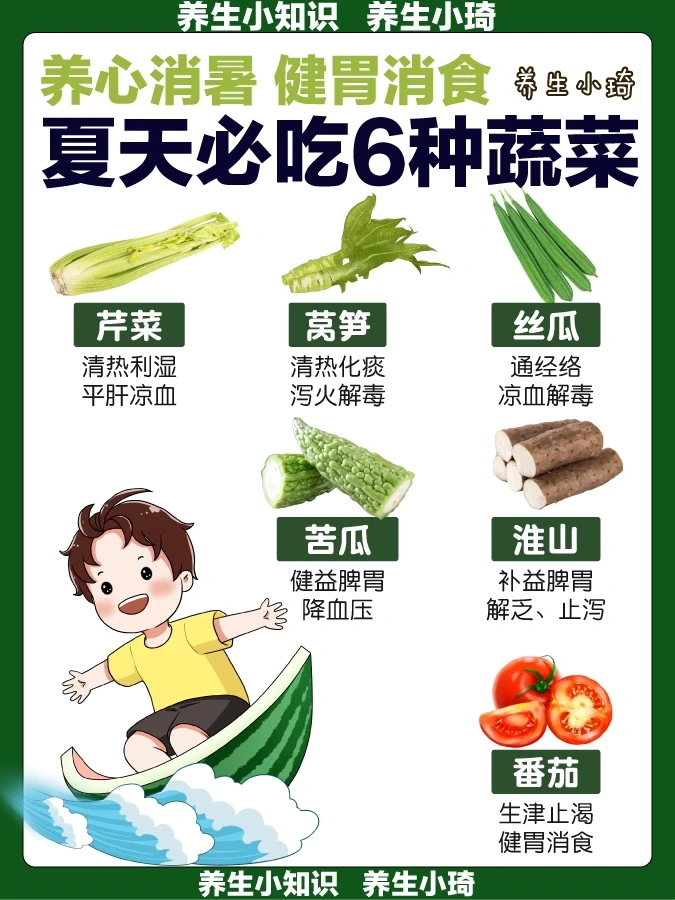 6种适合夏天吃的蔬菜｜清热解毒 生津止渴🥬