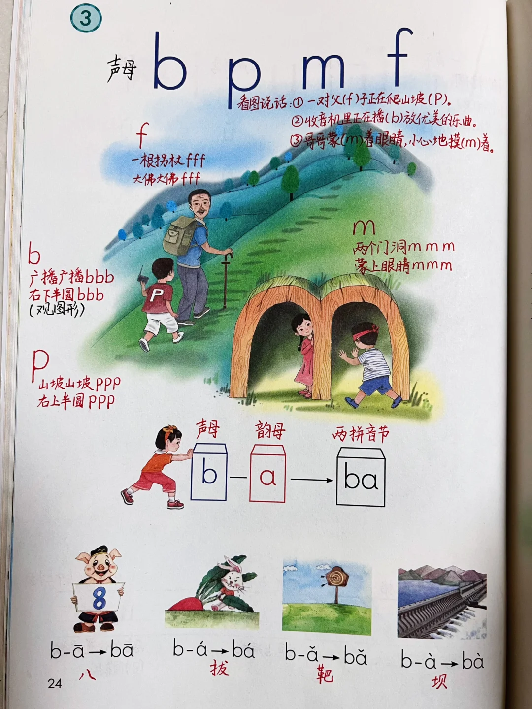 一年级上册语文｜《b p m f》课堂笔记 延展