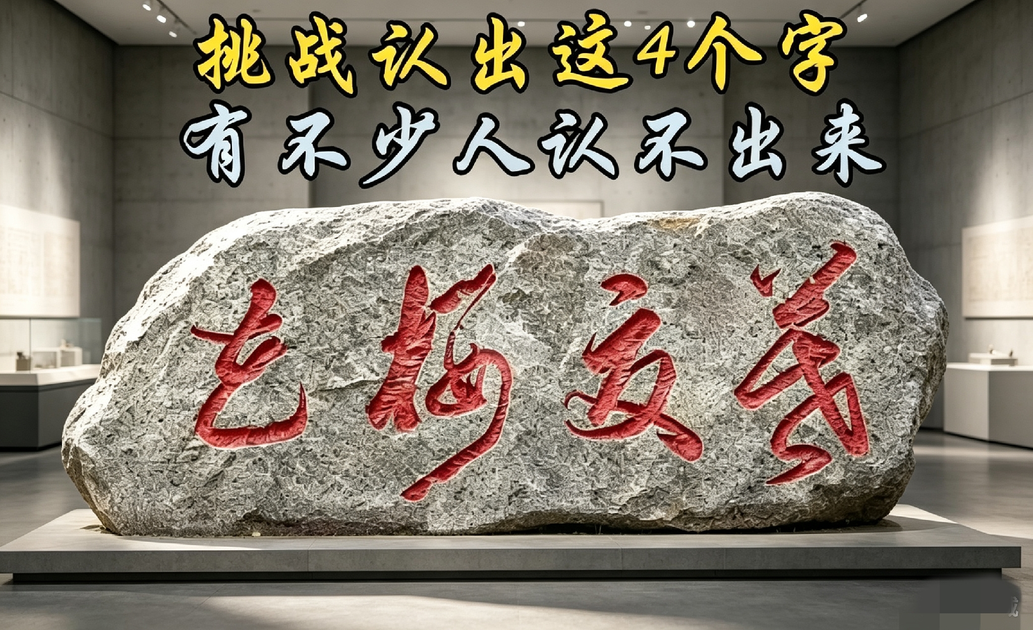 我敢说！全网98%的人看不懂这石头上的字，谁要是能一眼就认出来，我跪拜你为师！
