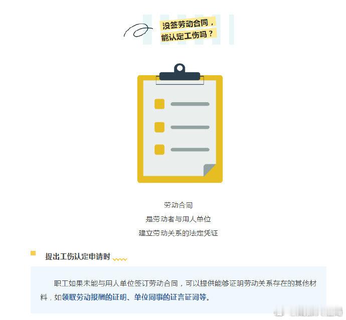 #工伤保险小知识# 没签劳动合同，能认定工伤吗？#人社问答# ​​​