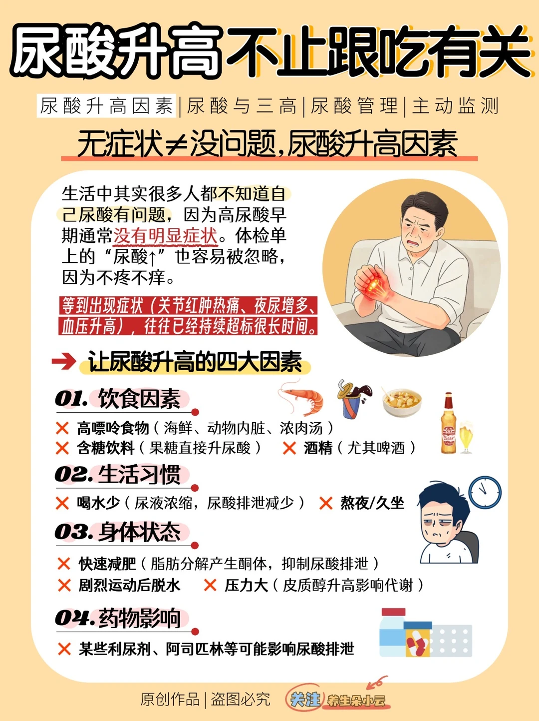 尿酸高没感觉？它可能在“隐秘联动”别的问题