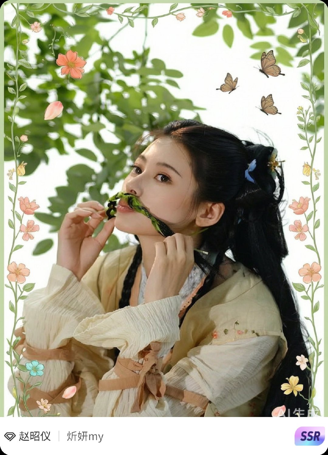 #赵昭仪[超话]##赛博咕卡一键新装#『赵昭仪』超话上新咕卡玩法！
输入DIY想法，专属边框装饰自动生成，操作简单，效果惊喜。
点击 ​