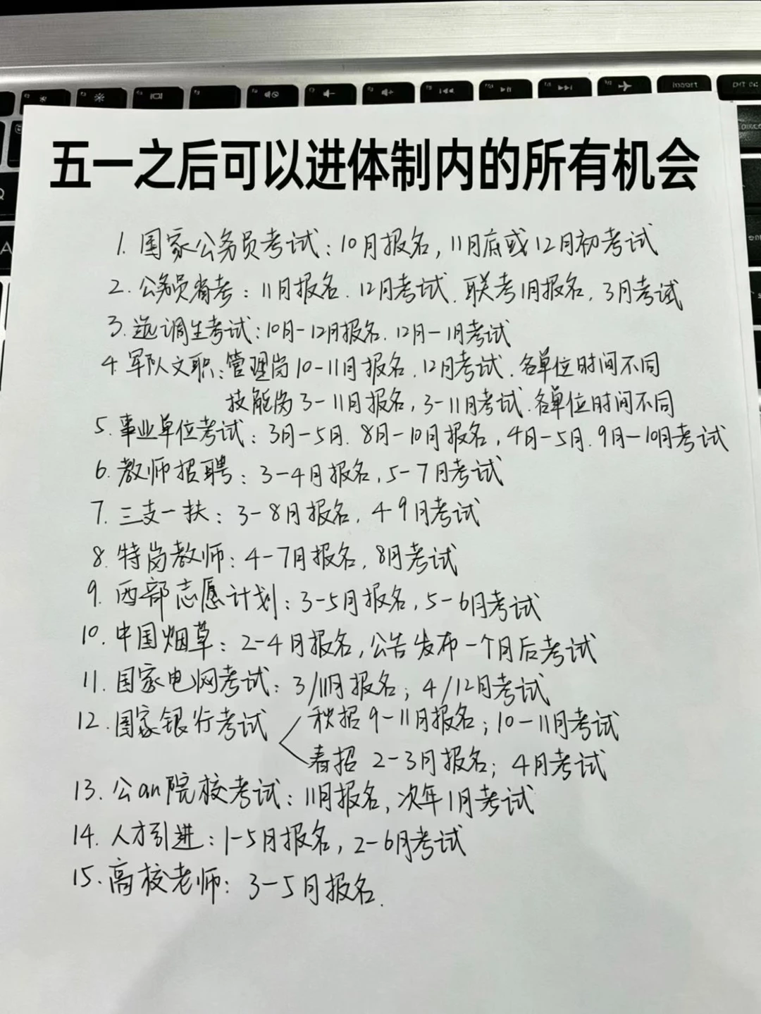 ‼️五一之后，可以进体制内的所有机会！