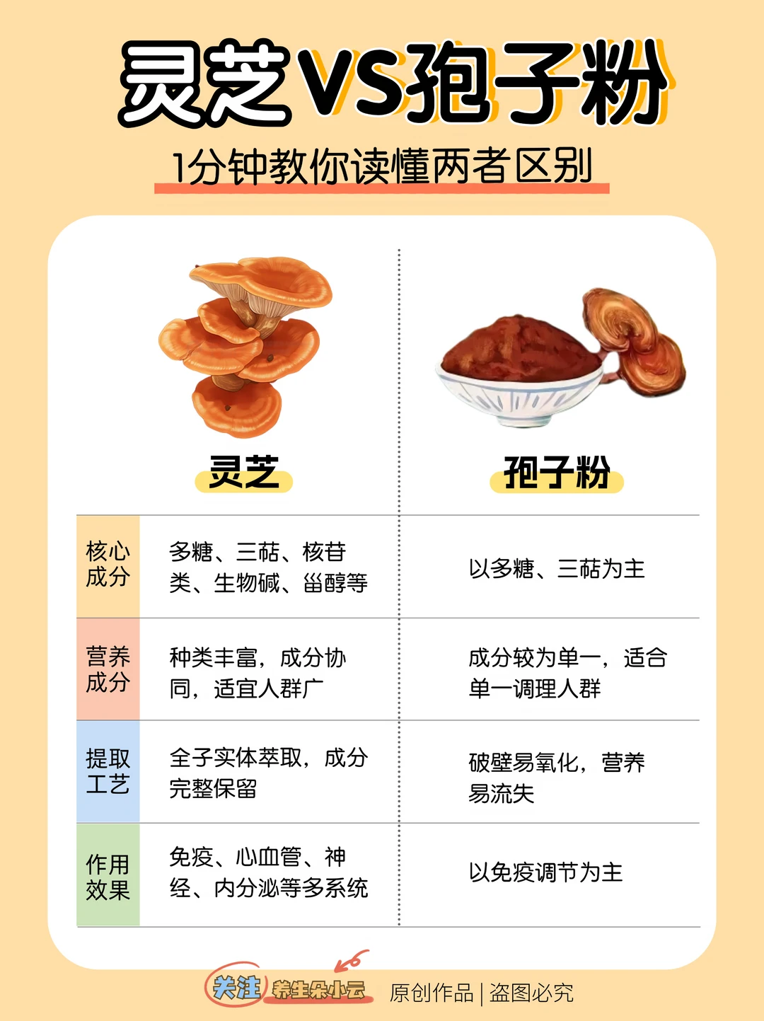🌟灵芝vs灵芝孢子粉怎么选！吃错=白吃！