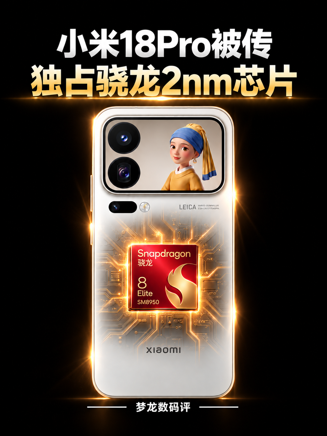 小米独占高通2nm？荣耀、iQOO怎么办！
高通下一代2nm旗舰芯片传闻汇总📱
小米18、荣耀Magic9 Pro Max、iQOO16，可能搭载哪款芯片？看图快速了解👇
⚠️ 目前均为网络爆料，最终以官方信息为准。
骁龙芯片
高通
小米18
荣耀Magic9