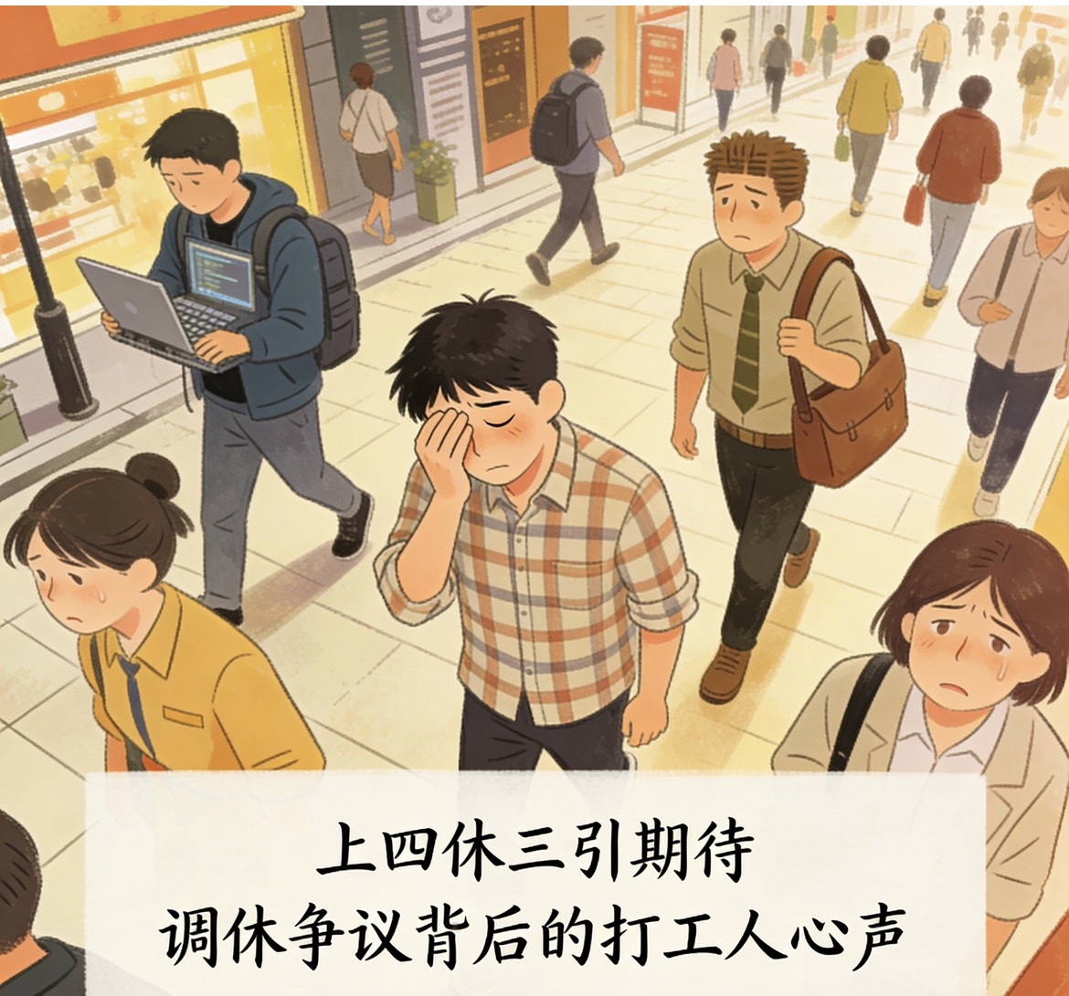 “上四休三”引期待，调休争议背后的打工人心声  2025年12月26日...