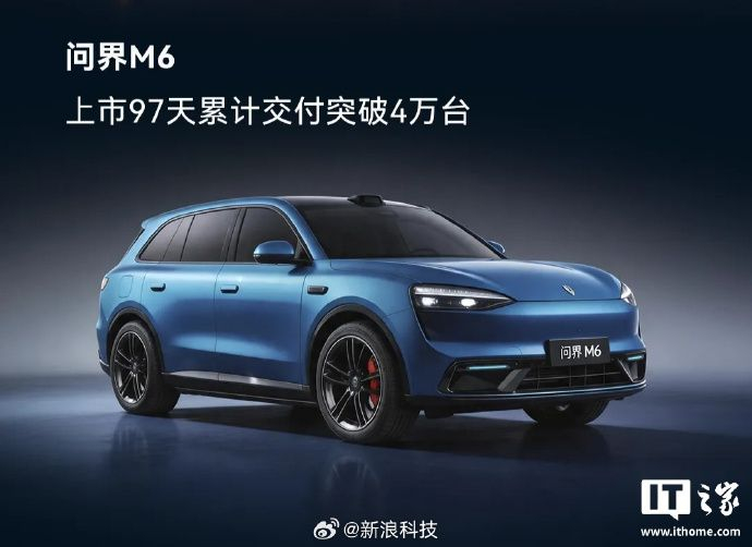 #问界M6增程四驱版23.98万起售#赛力斯集团发布 2026 年半年报，宣布营业收入 574.93 亿元、研发投入 70.07 亿元、现金储备 731.5 亿元。
赛力斯集团还宣布，问界 M6 汽车上市 97 天，累计交付突破 4 万台。
鸿蒙智行问界 M6 发布于今年 4 月 22 日，定位“新锐智慧 SUV”，标配全球量产最高 896 线激光 ​