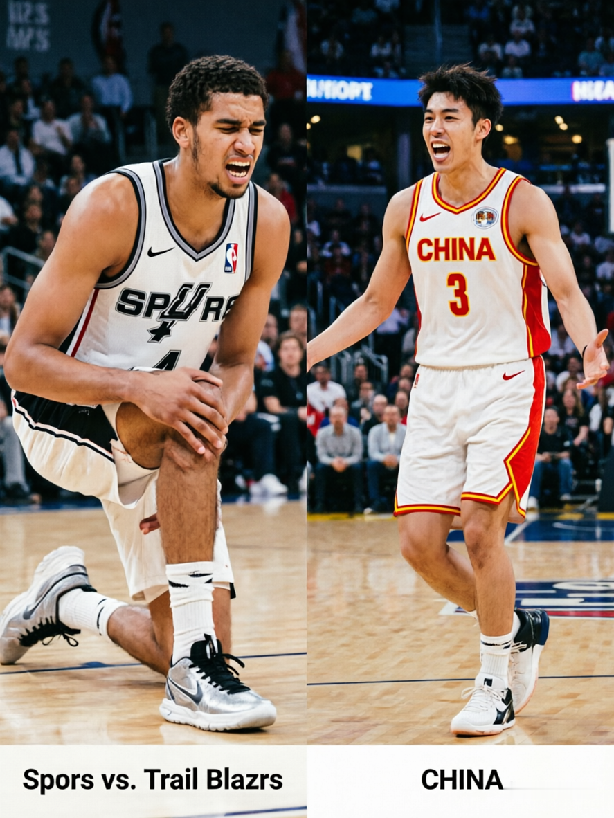 悲喜两重天！文班亚马面部重伤离场，开拓者“小杨”抢下生涯首胜  NBA...