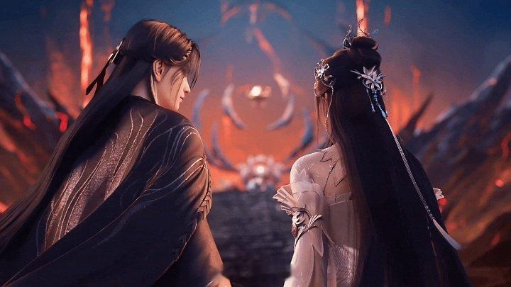 #诛仙中秋贺图#青云明月依旧，张小凡与陆雪琪并肩望月。贺图太惊艳了，褪去江湖纷争，只剩中秋静谧温柔，圆满画面看得人心头暖暖的～#张小凡陆雪琪中秋贺图# ​