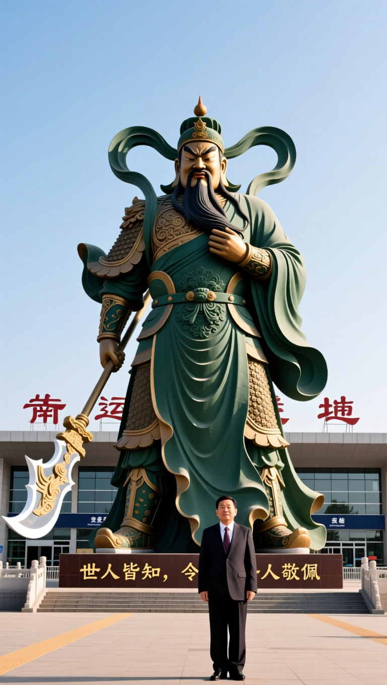 关帝故里，忠义长存
列车缓缓驶入运城站，透过车窗，一尊高大威猛的关帝爷铜像便映入眼帘。他手持青龙偃月刀，凤目微睁，长髯飘拂，仿佛正俯瞰着这片他深爱的故土。这里是山西最南端，黄河之畔的运城，是关公的故乡。

运城人说起关帝爷，语气里总带着一种血脉相连的自豪。这不仅因为关羽生于解州常平村，更因为千百年来