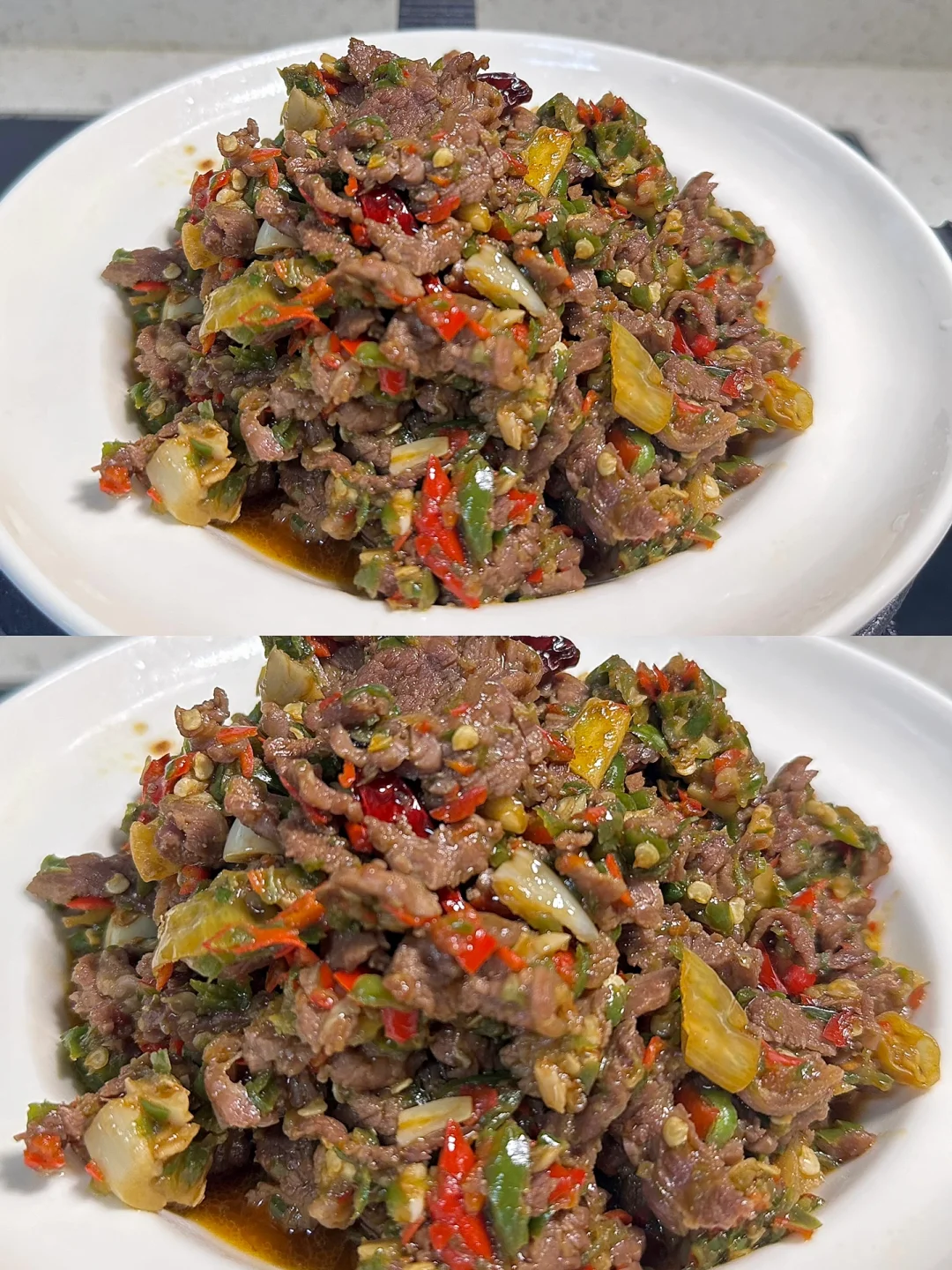 上桌秒光的双椒牛肉👍太费米饭了