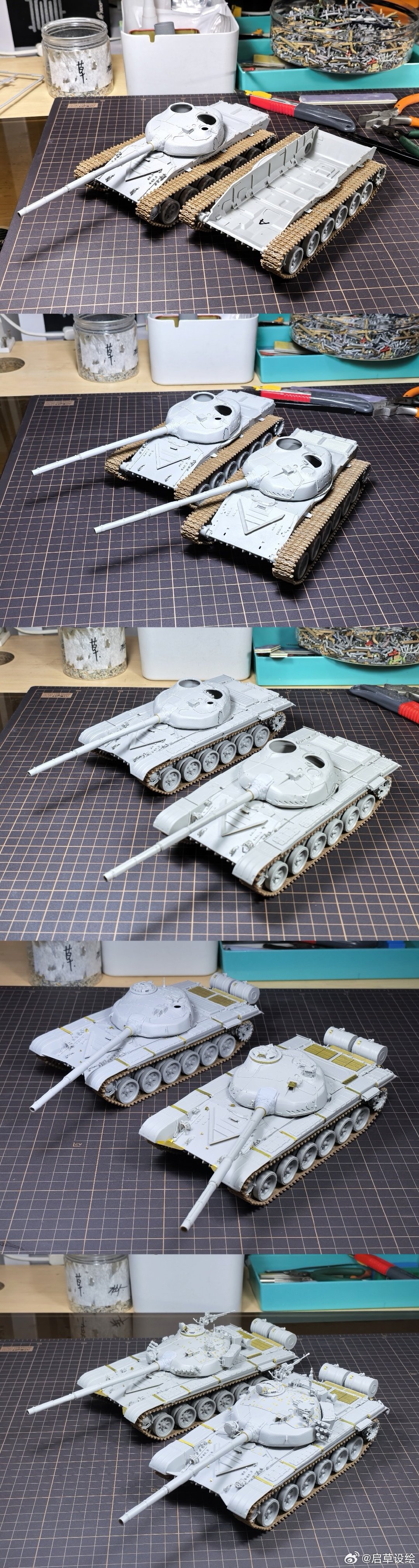 #五对轮魔改王# T-72A和T-72B ​
