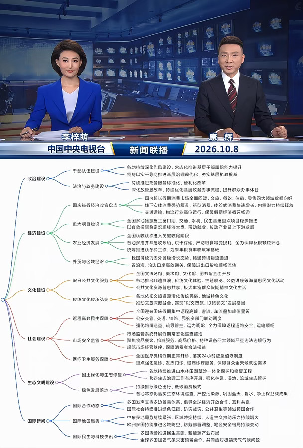 2026.10.8新闻联播｜考公考编时政汇总