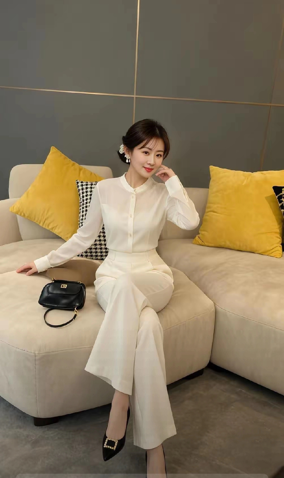 优雅白裙穿搭，简约时尚，尽显女性魅力！