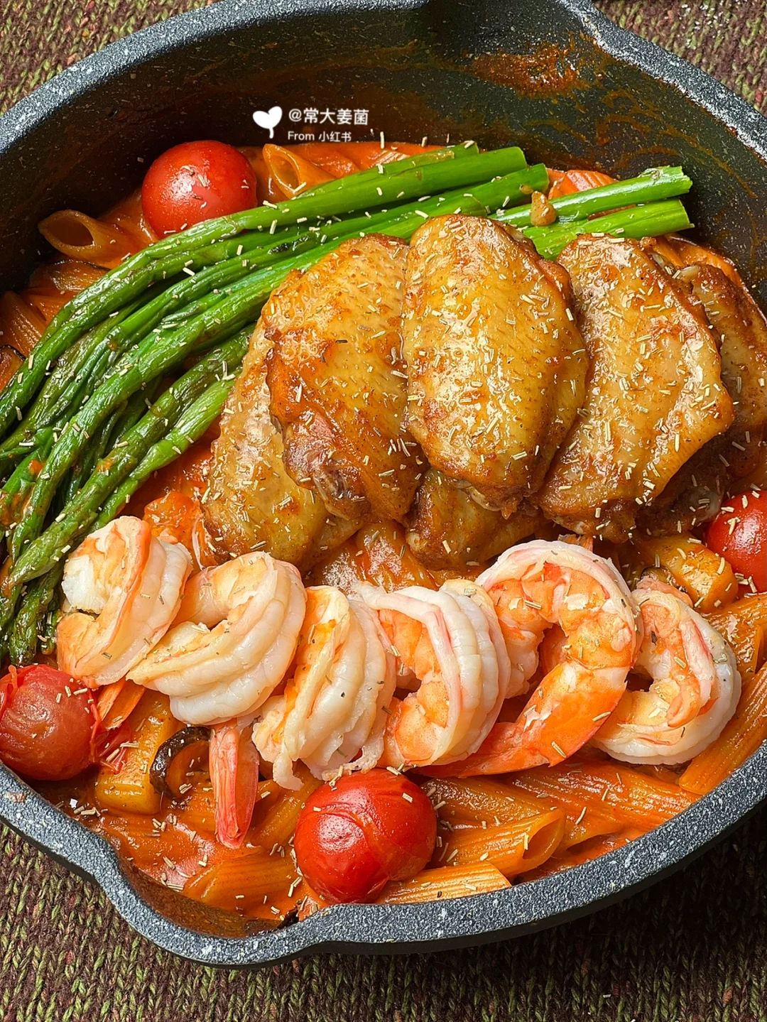 🔥火爆韩国玫瑰奶油鸡翅意面🍝巨巨巨满足！