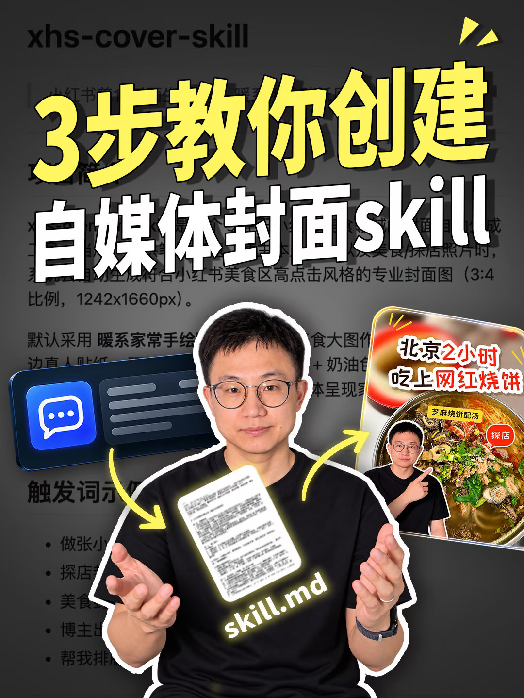 3步教你制作自媒体封面skill，小白也能做！