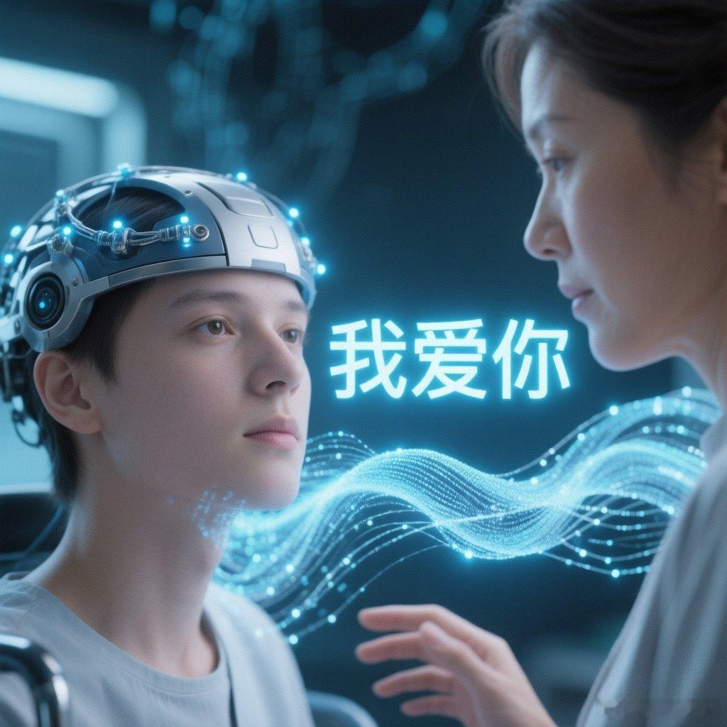 马斯克Neuralink发布视频，ALS患者Terry植入脑机接口后，通过意念向亲人传达"我爱你"。语音系统还还原了他患病前的原声音色。技术已经不只是能用，而是开始像人。 ​