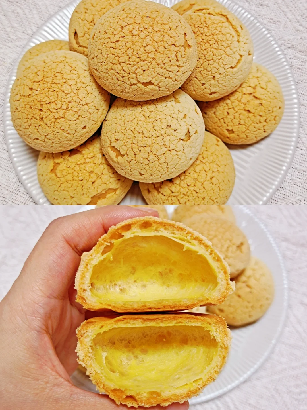 一次成功的酥皮泡芙‖每一个都是空心~