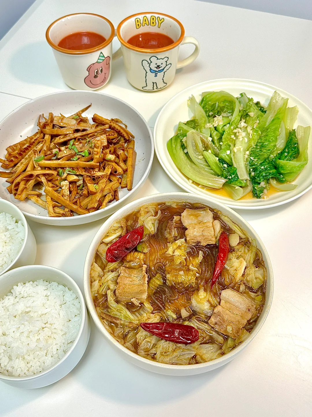 二人食｜猪肉炖粉条➕油焖笋✨好好吃