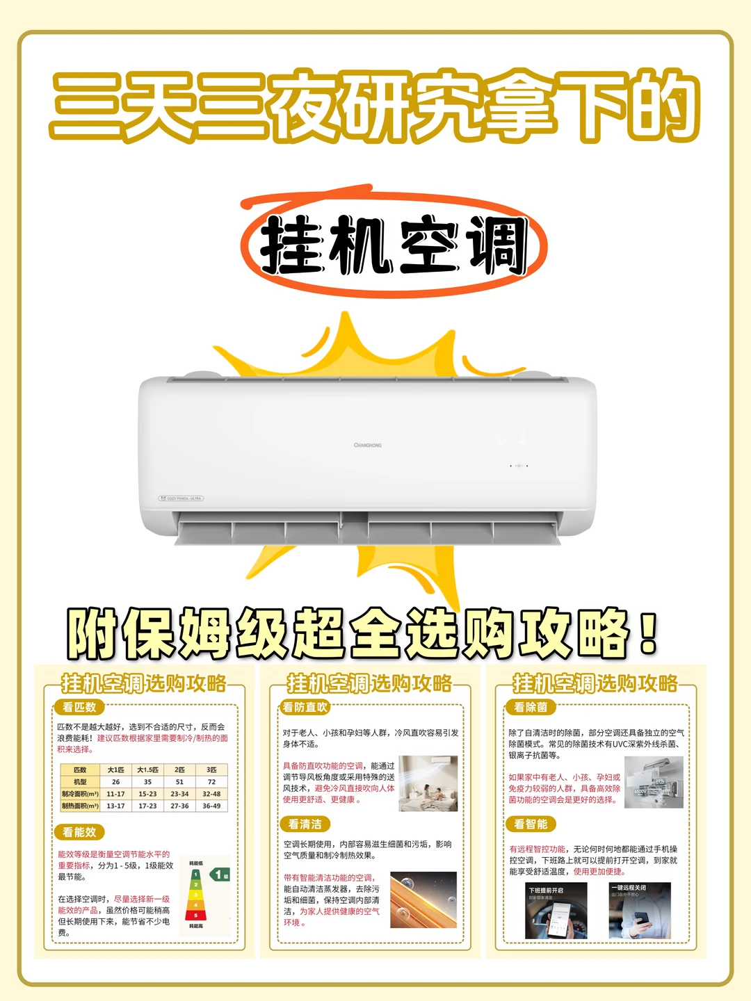 被追问N次❗挂机空调选购秘籍大曝光