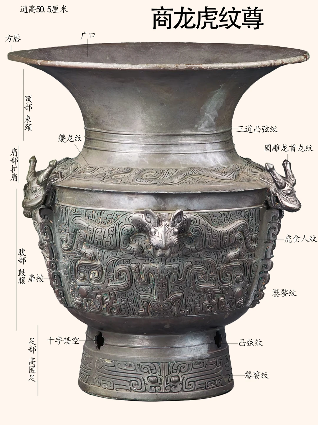 商代龙虎纹铜尊，国家博物院藏品。