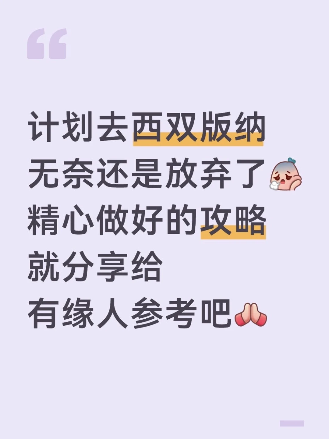 本J人总结的西双版纳攻略已经next level了