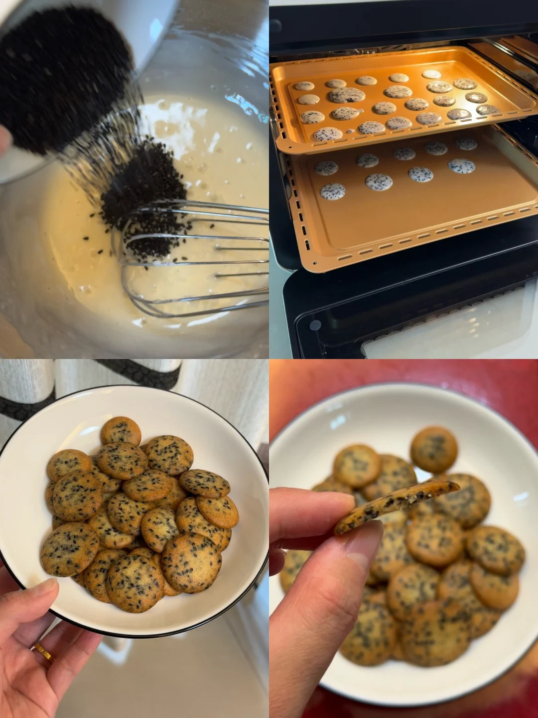 消耗蛋白/搅一搅就能做的黑芝麻薄脆饼干！！